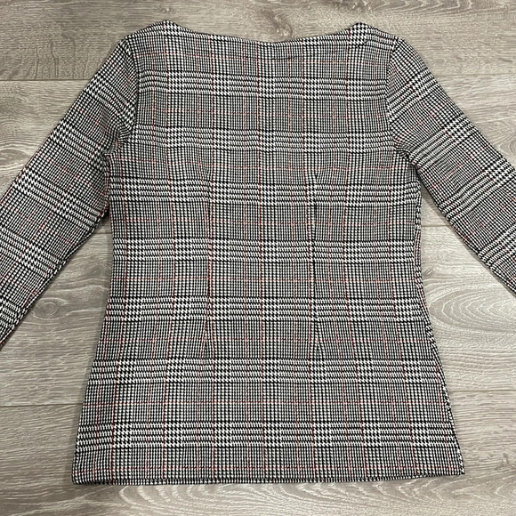 NWOT Talbots Petite Pearl Button Cuff 3/4 Sleeve Plaid Top P (0-2 Petite) - Picture 14 of 16